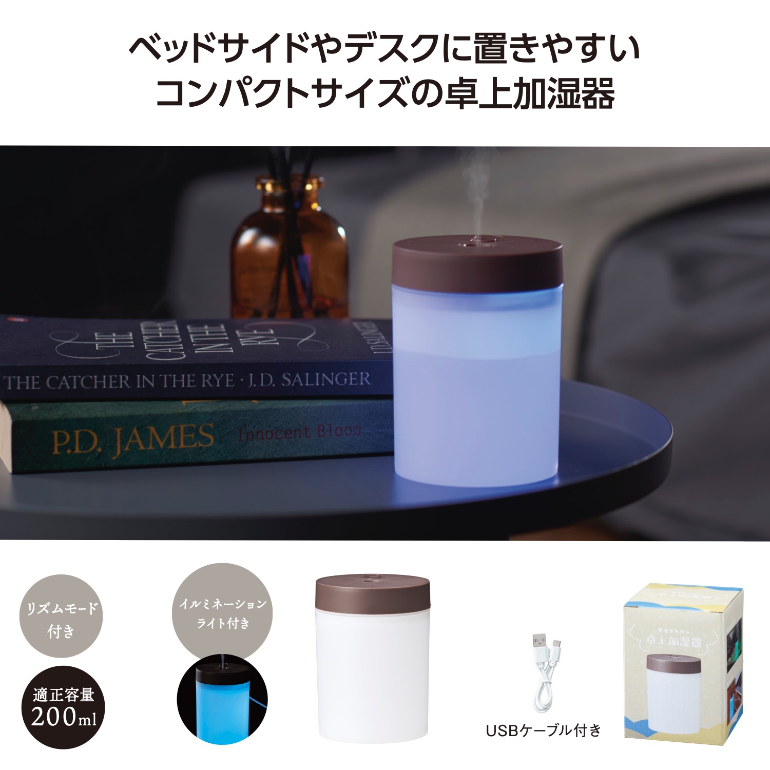モイストリーUSB卓上加湿器イメージ