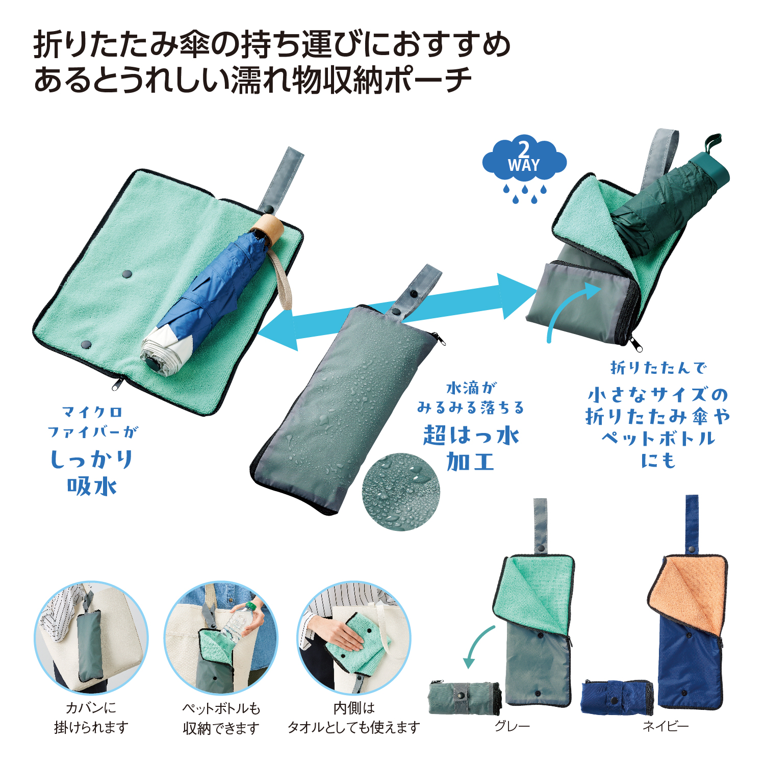 超吸水2WAY傘ポーチイメージ