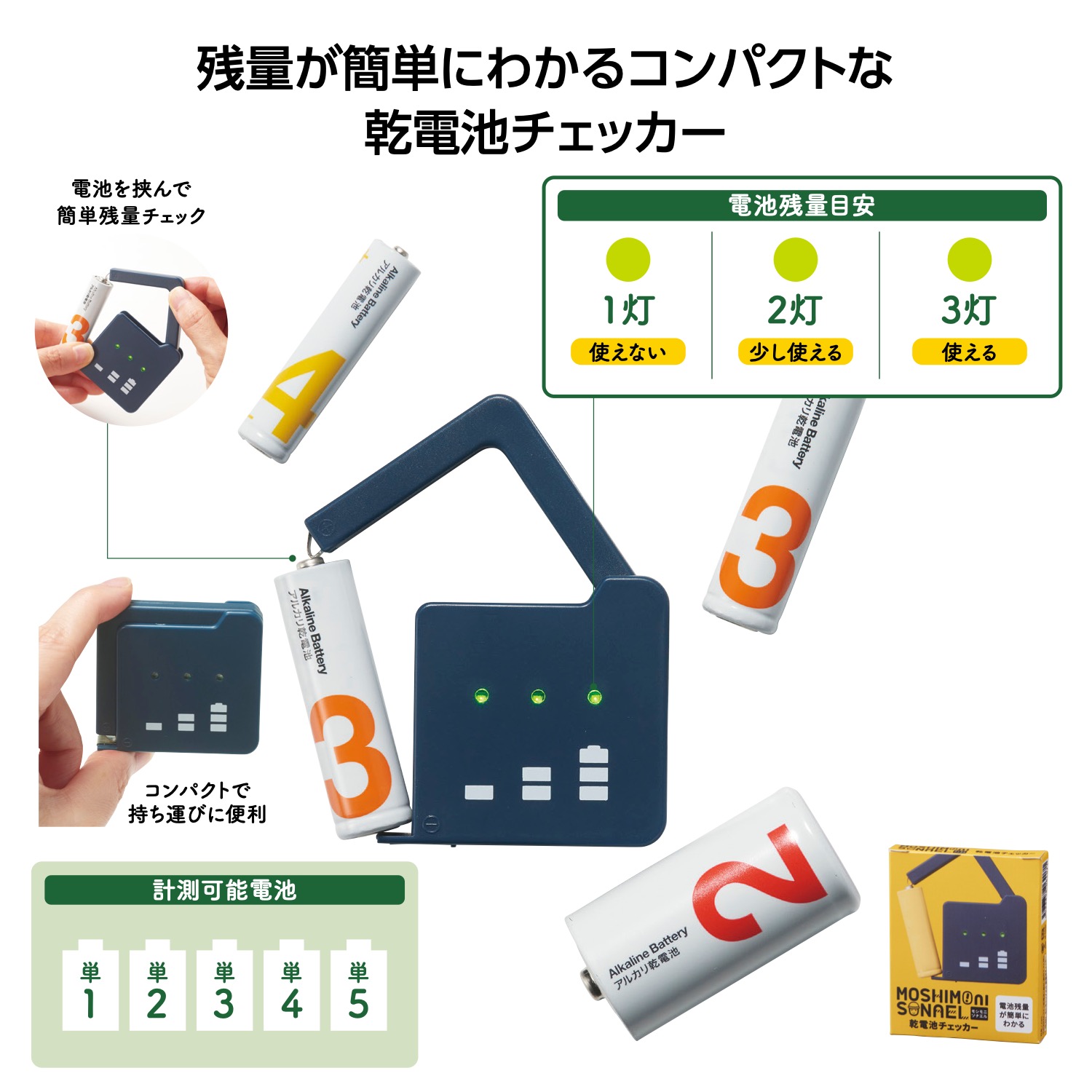 モシモニソナエル 乾電池チェッカーイメージ