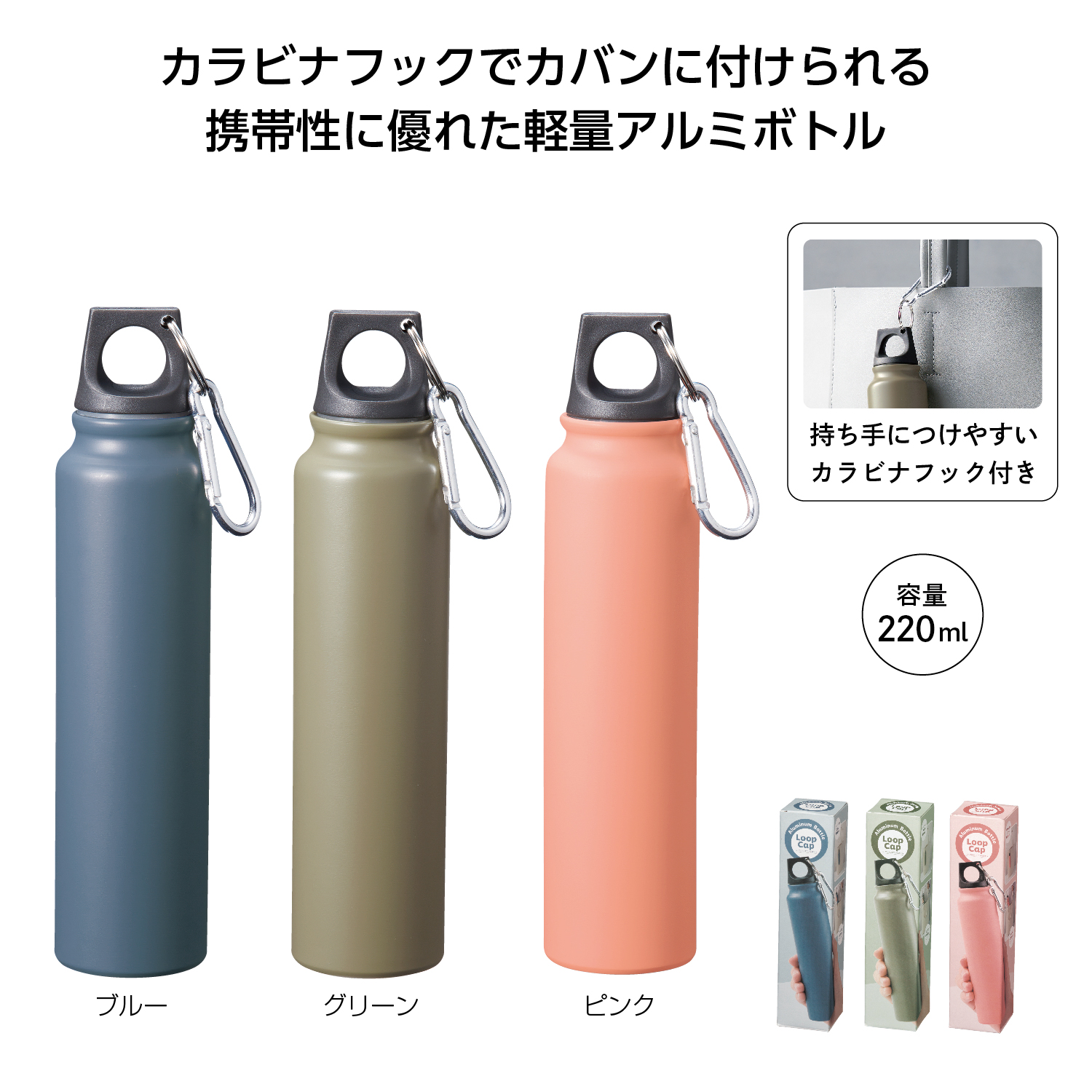 ループキャップアルミボトル220mlイメージ