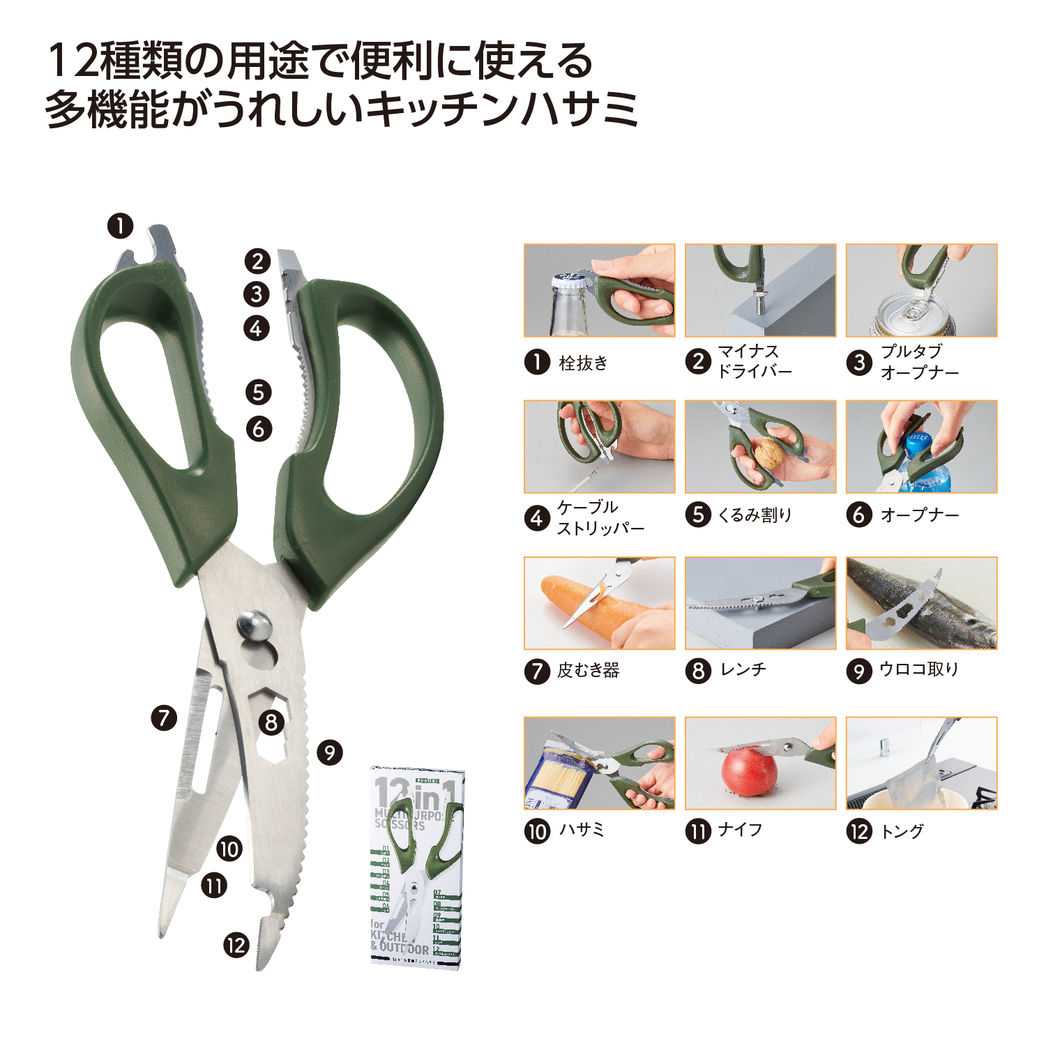 12in1 多機能マルチハサミイメージ