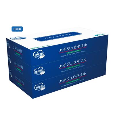 ハチジュウダブルBOXティッシュ80W3個組イメージ
