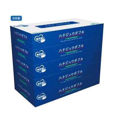ハチジュウダブルBOXティッシュ80W5個組イメージ