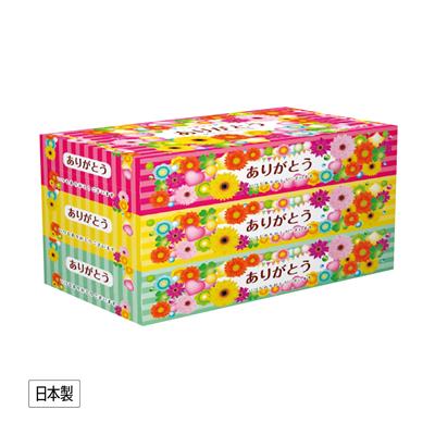 ありがとうBOXティッシュ150W3個組イメージ