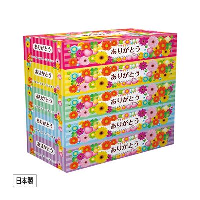 ありがとうBOXティッシュ150W5個組イメージ