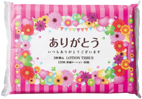 ありがとうローションティッシュ3枚重ね40組のイメージ3